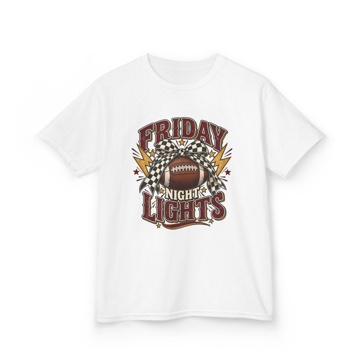 Kids "Friday Night Lights" Football Tee — Youth Game Day Shirt