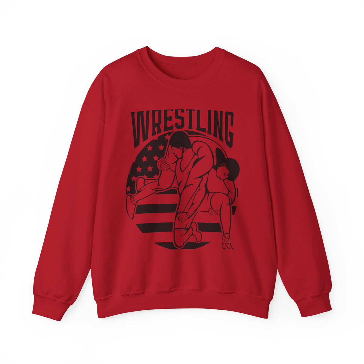 Wrestling Crewneck Sweatshirt - Retro USA Wrestlers Graphic
