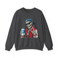 Skull Milk Crewneck Sweatshirt — Retro Skateboarding Skeleton Design