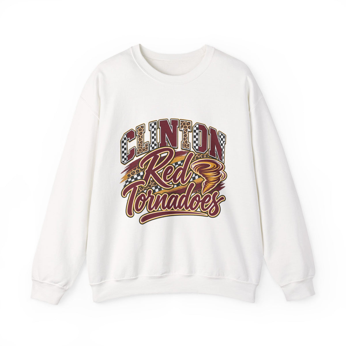 Clinton Red Tornadoes Crewneck Sweatshirt – Retro School Sports Logo