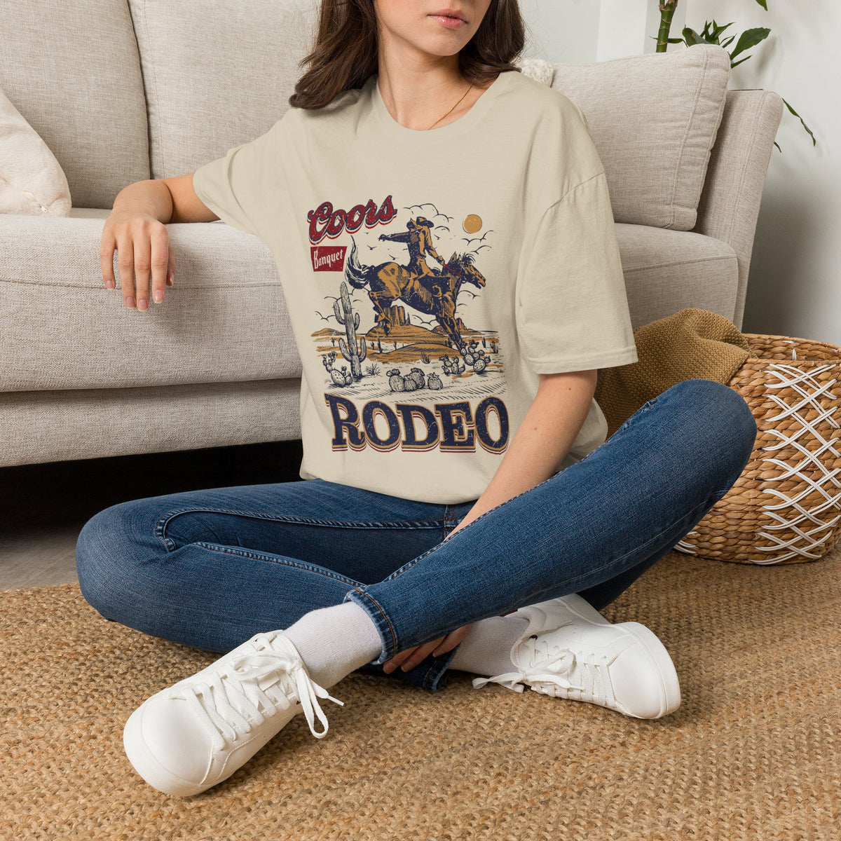 Rodeo Rider Graphic T-Shirt — 'Coors Banquet' Western Cowboy Tee