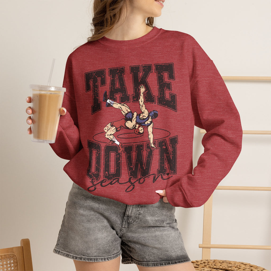 Take Down Season Wrestling Crewneck Sweatshirt