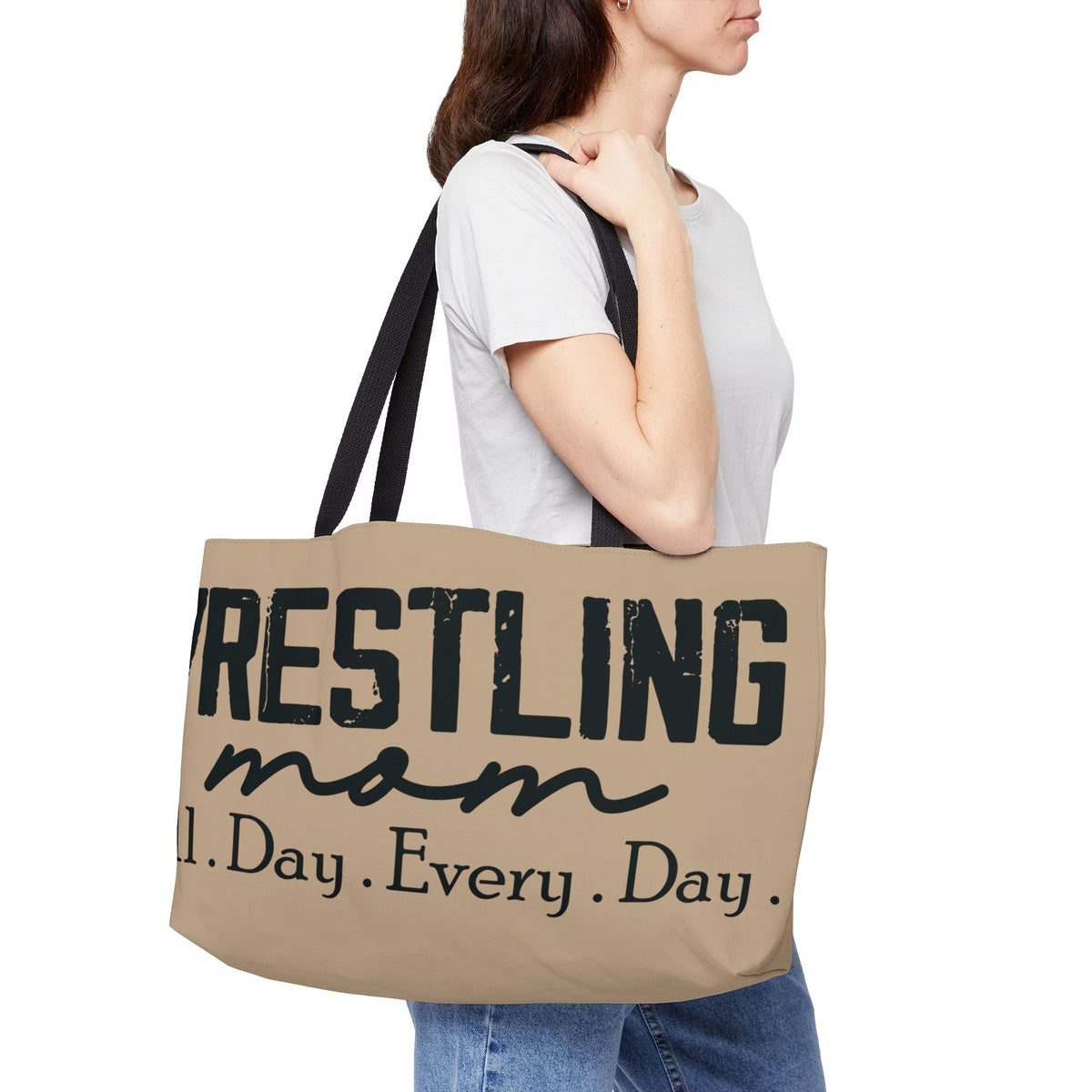 Wrestling Mom Weekender Tote Bag – “All. Day. Every. Day.” Canvas Carryall