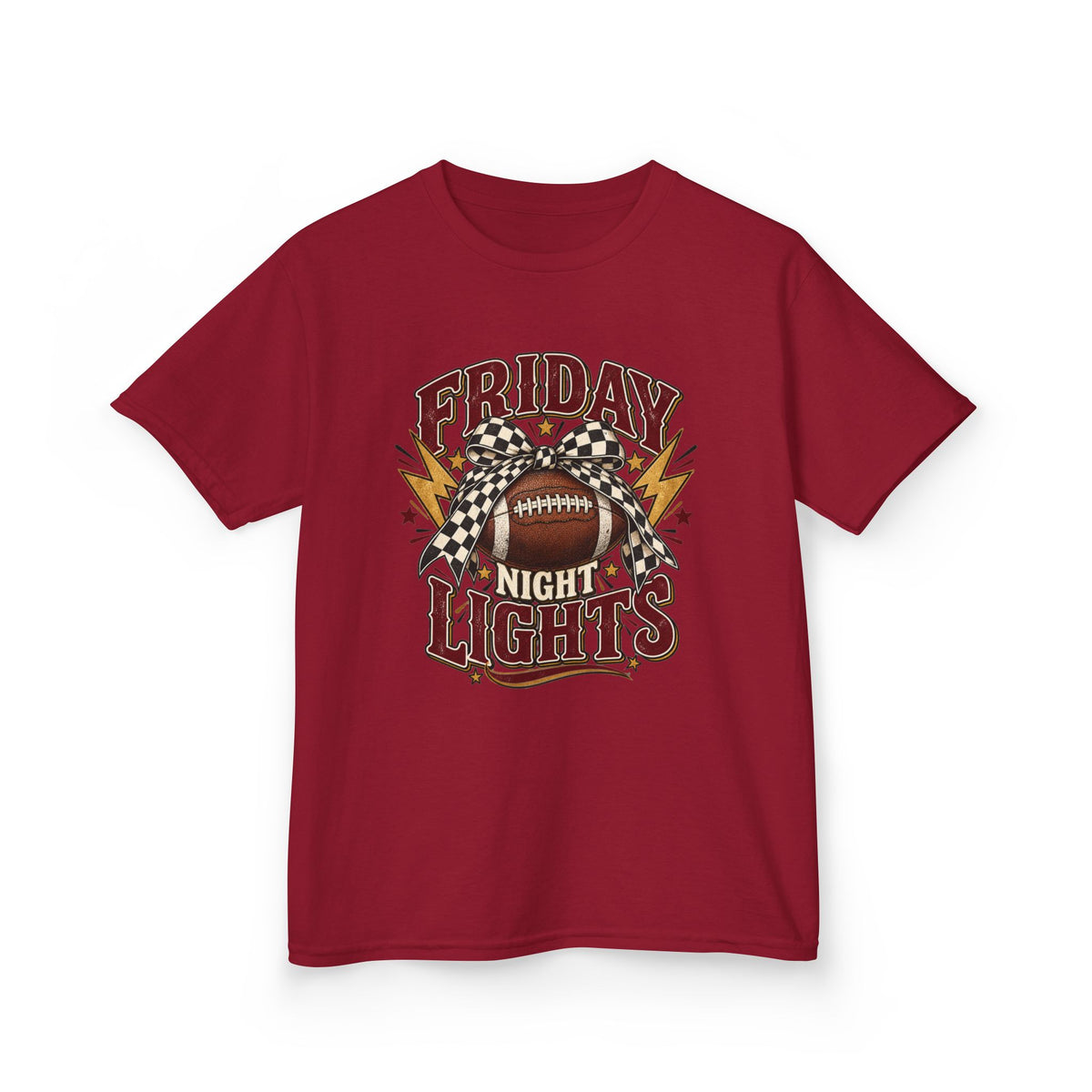 Kids "Friday Night Lights" Football Tee — Youth Game Day Shirt