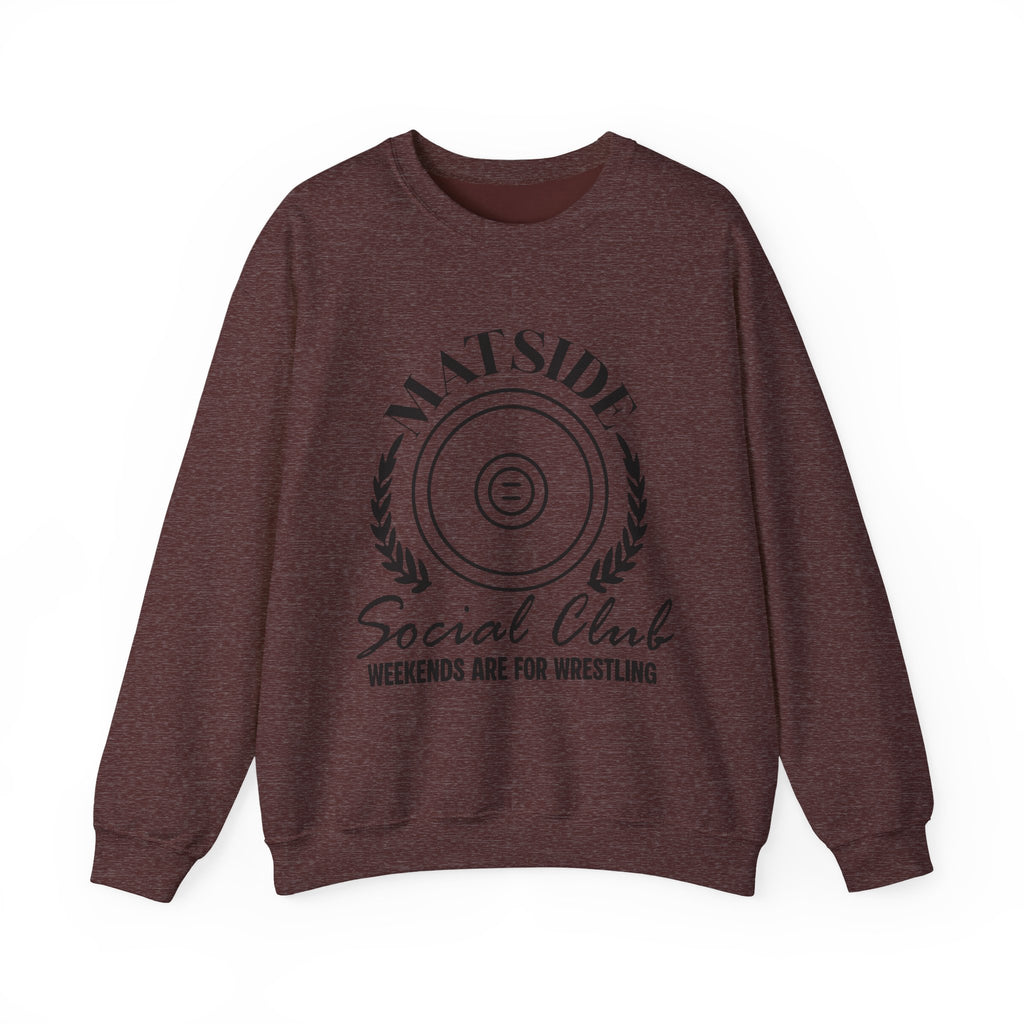 Matside Social Club Crewneck Sweatshirt – "Weekends Are For Wrestling" Vintage Wrestling Logo