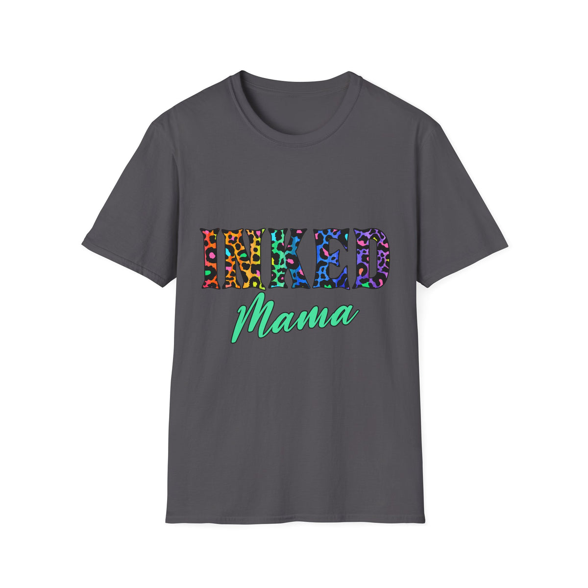 T-Shirt — "Inked Mama" Colorful Leopard Print Graphic Tee
