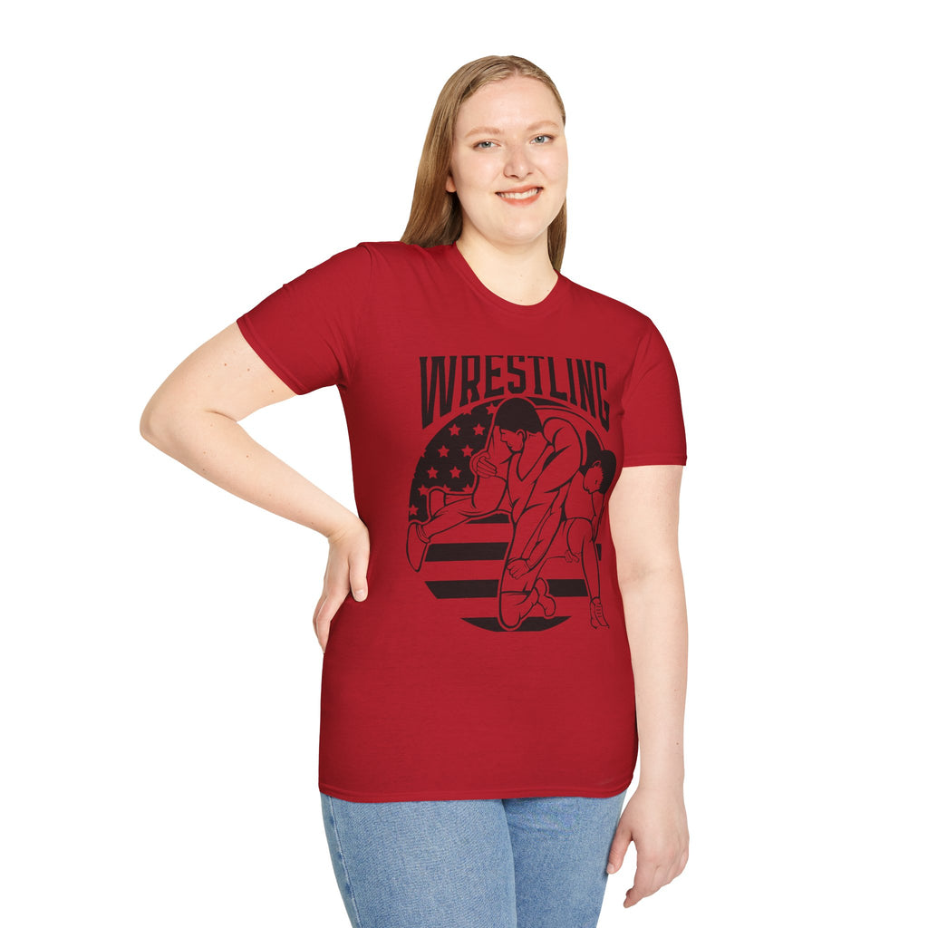 Wrestling T-Shirt — USA Flag Grapplers Graphic Tee