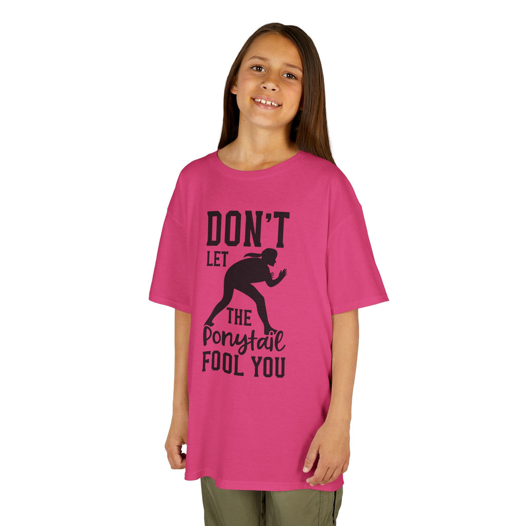 Kids Tee — "Don't Let the Ponytail Fool You"