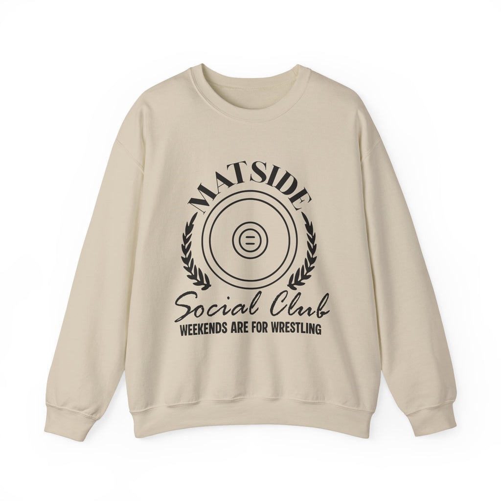 Matside Social Club Crewneck Sweatshirt – "Weekends Are For Wrestling" Vintage Wrestling Logo