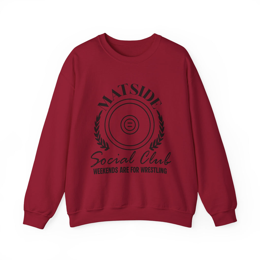 Matside Social Club Crewneck Sweatshirt – "Weekends Are For Wrestling" Vintage Wrestling Logo