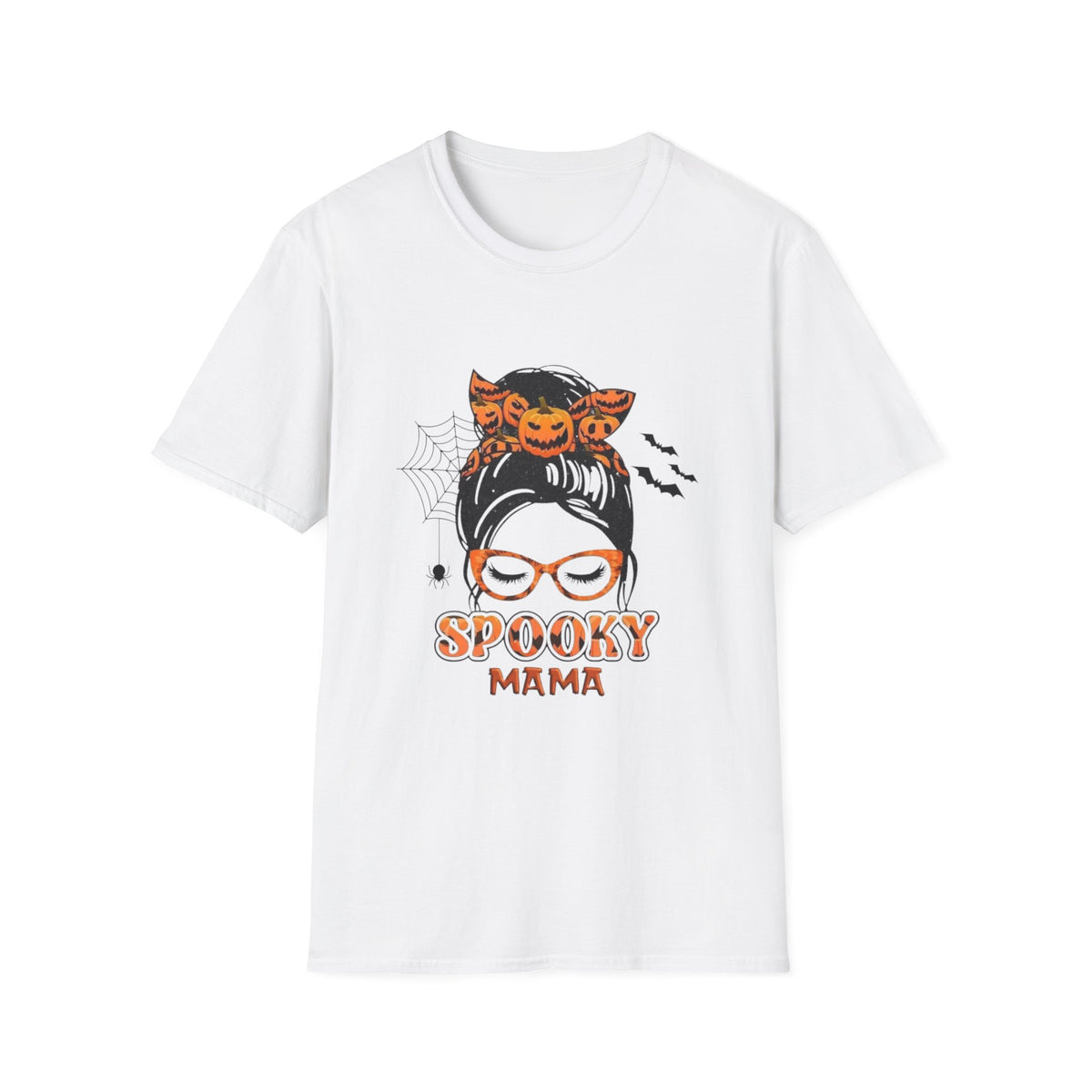 Spooky Mama T-Shirt — Halloween Pumpkin Headband Tee