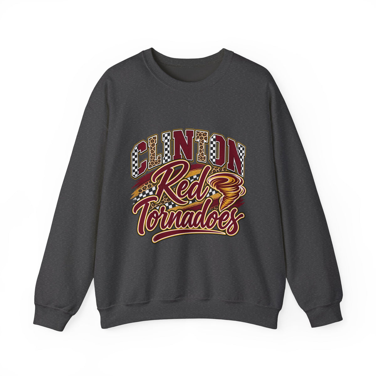 Clinton Red Tornadoes Crewneck Sweatshirt – Retro School Sports Logo