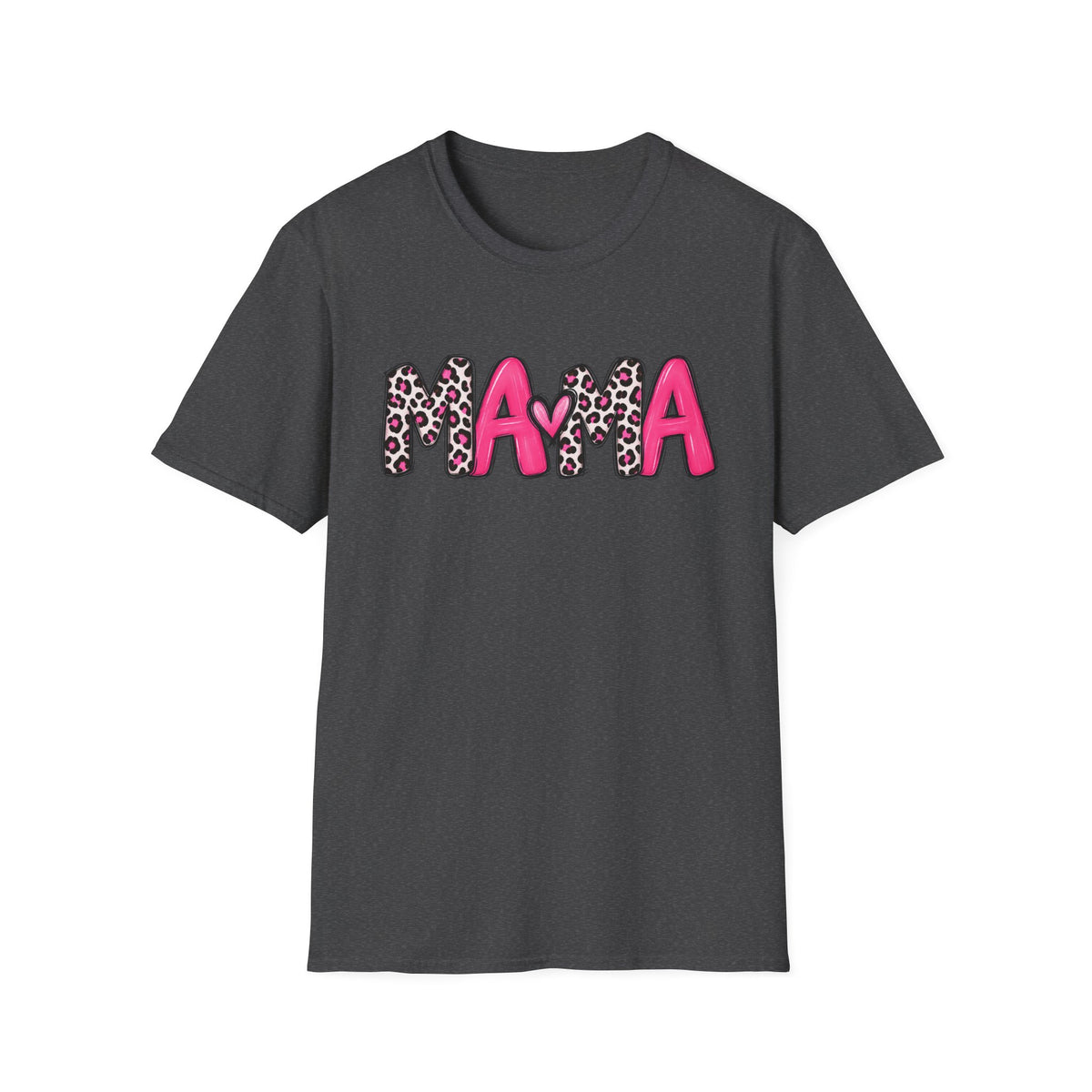 Mama Leopard Print Pink Graphic T-Shirt
