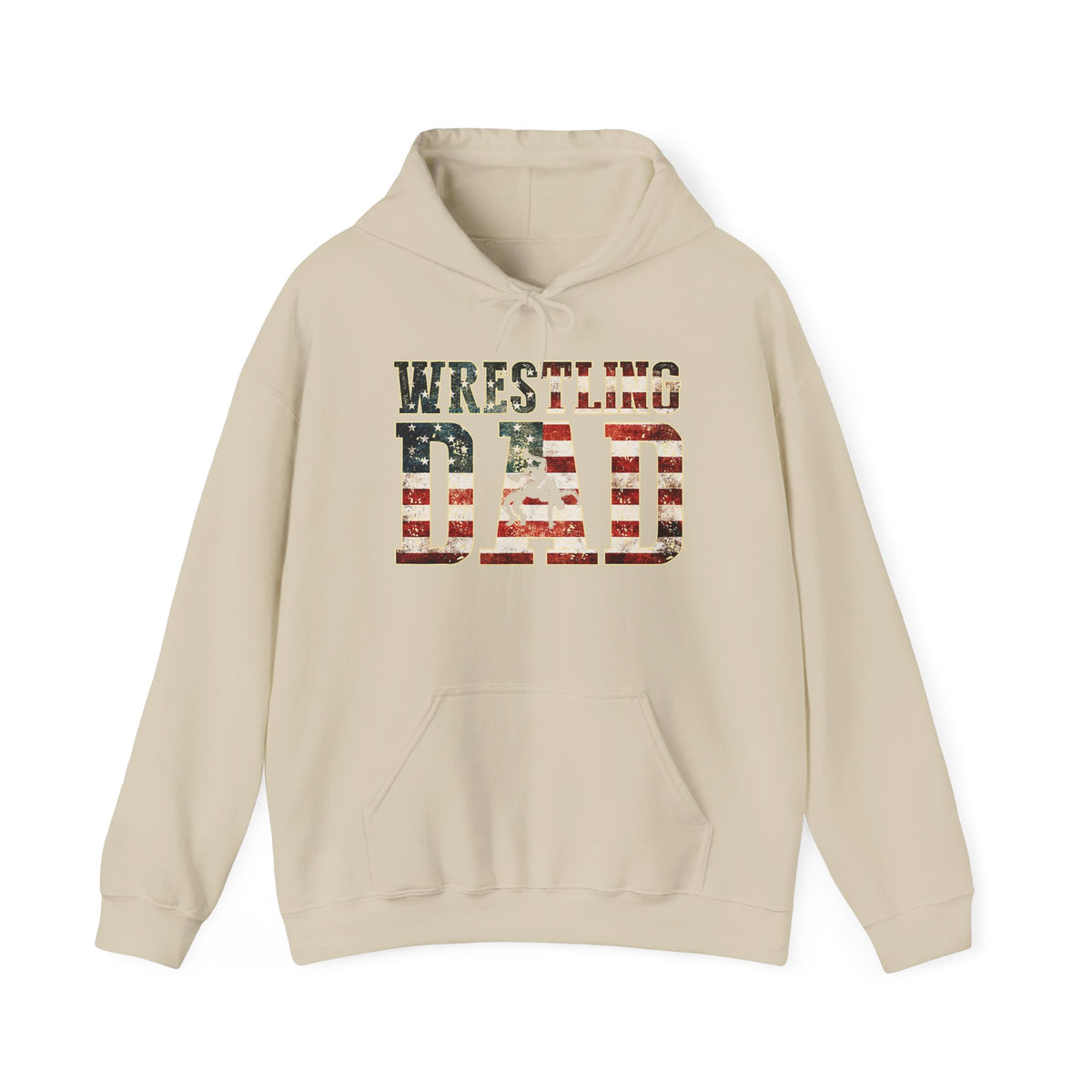 Wrestling Dad Hoodie — American Flag Patriotic Sports Dad Sweatshirt
