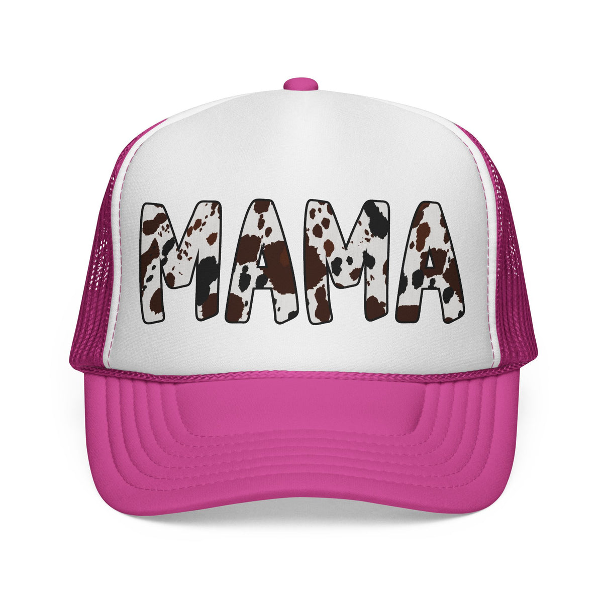 Mama Cow Print Trucker Cap – Farmhouse Mom Hat