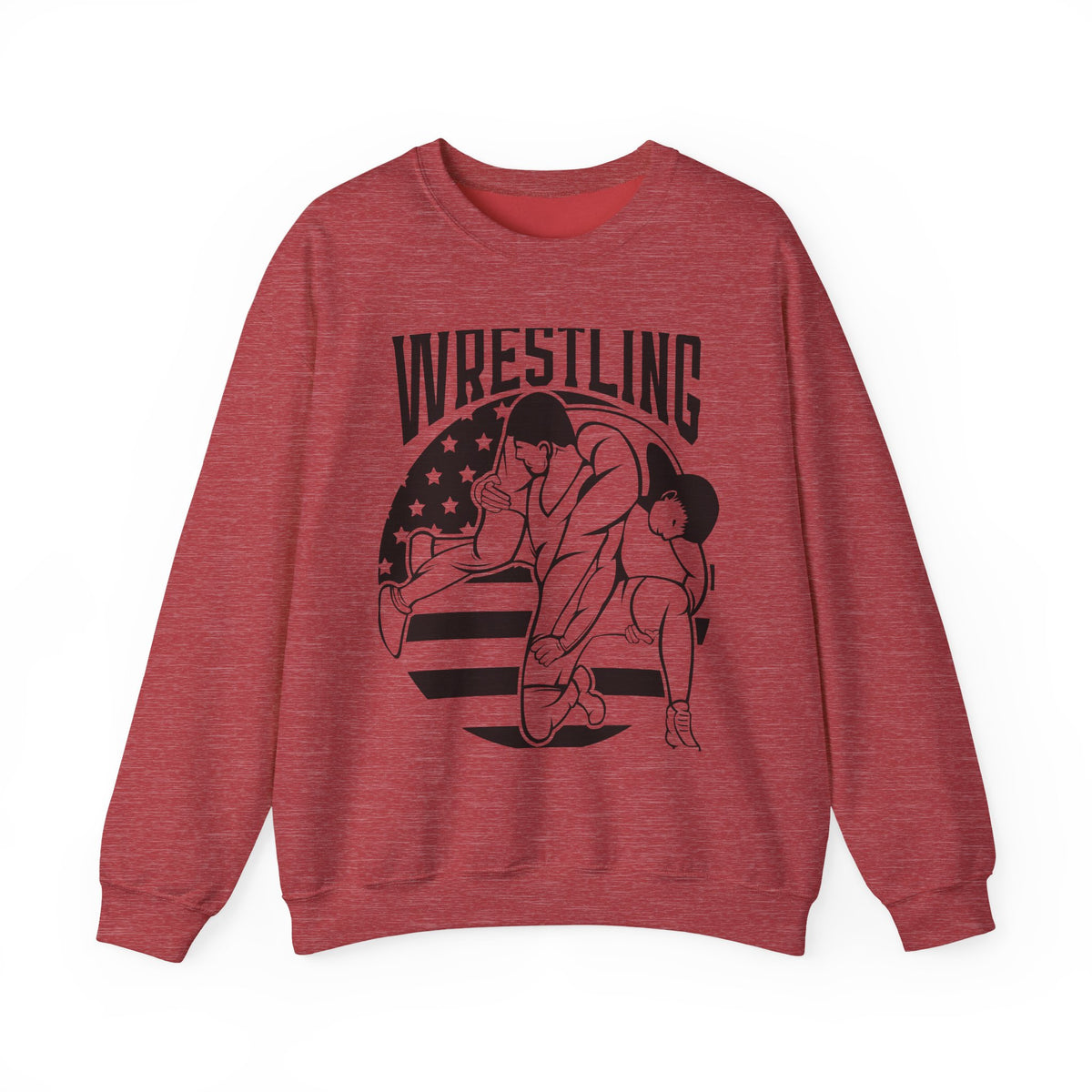 Wrestling Crewneck Sweatshirt - Retro USA Wrestlers Graphic