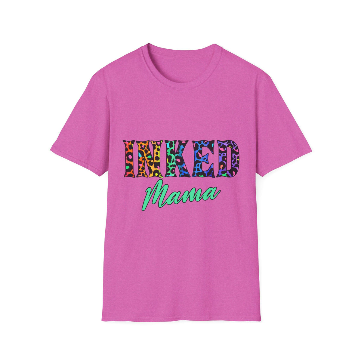 T-Shirt — "Inked Mama" Colorful Leopard Print Graphic Tee