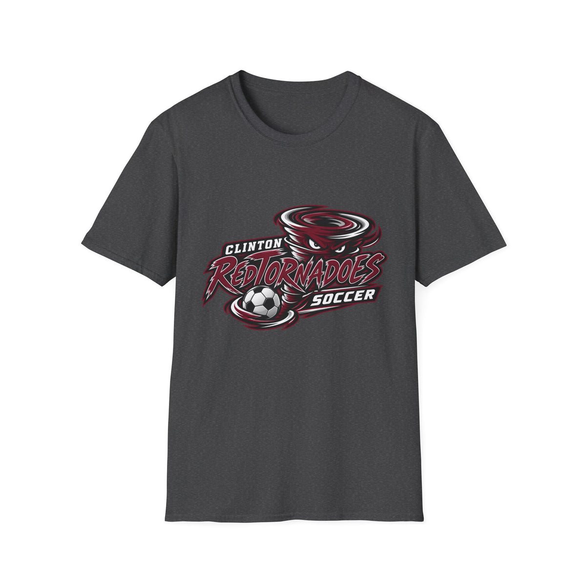 Red Tornadoes Soccer T-Shirt — Clinton Team Logo Tee