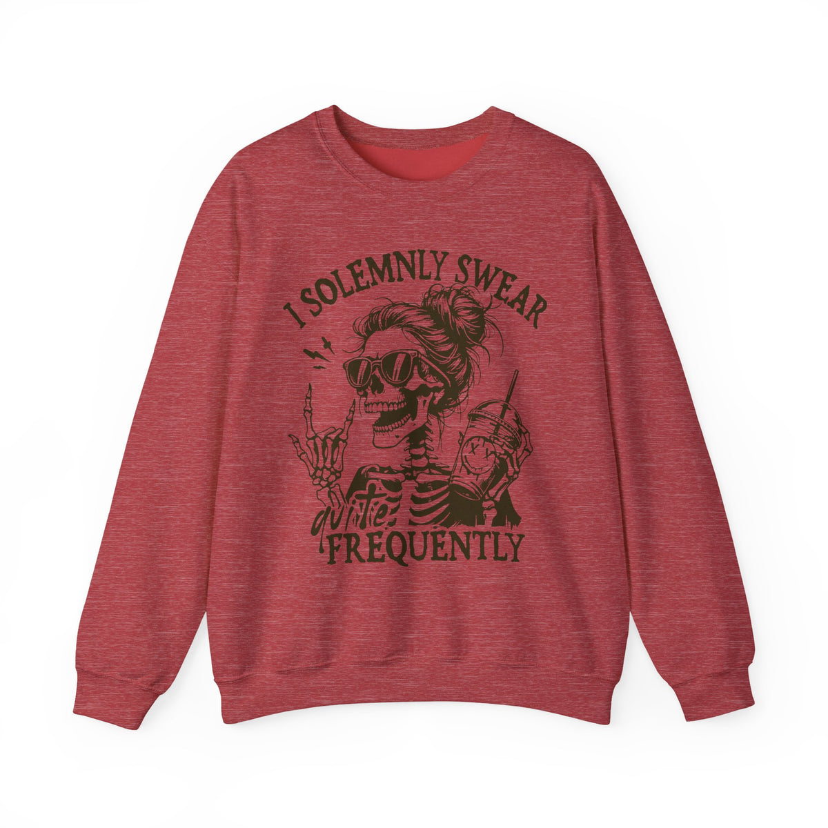 Sweatshirt — "I Solemnly Swear Frequently" Skeleton Graphic Crewneck