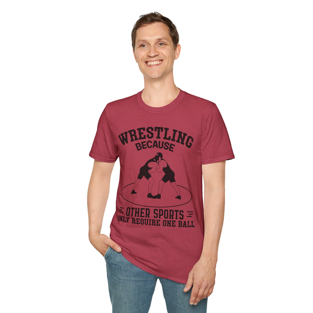 Wrestling Because T-Shirt — Funny Wrestling Quote Tee for Athletes & Fans