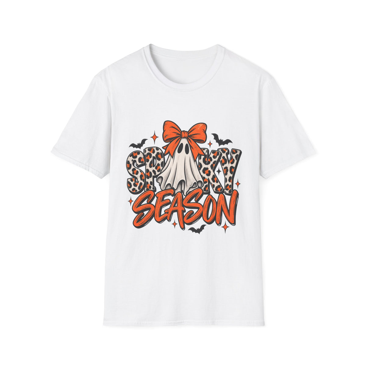 Halloween T-Shirt — Leopard Ghost Spooky Season Graphic Tee