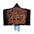 Clinton Red Tornadoes Hooded Blanket — Cozy Team Sherpa Throw