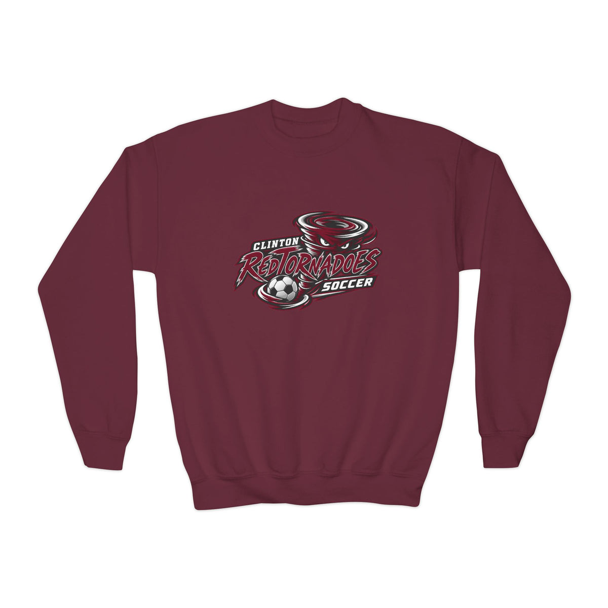 Youth Soccer Crewneck Sweatshirt — Elkhart Tornadoes Team Graphic