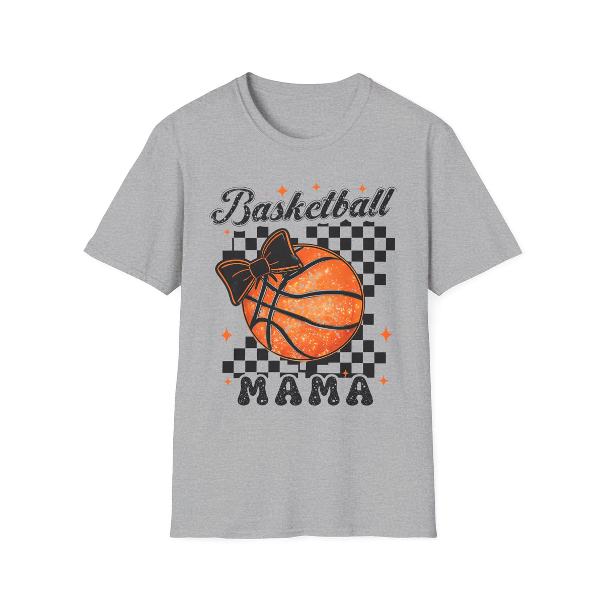 Basketball Mama T-Shirt — Retro Checkered Basketball Design