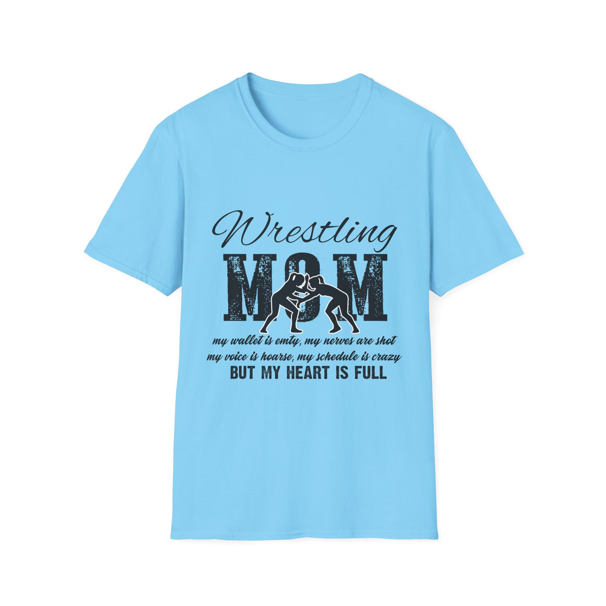 Wrestling Mom T‑Shirt — Distressed Sports Mom Tee