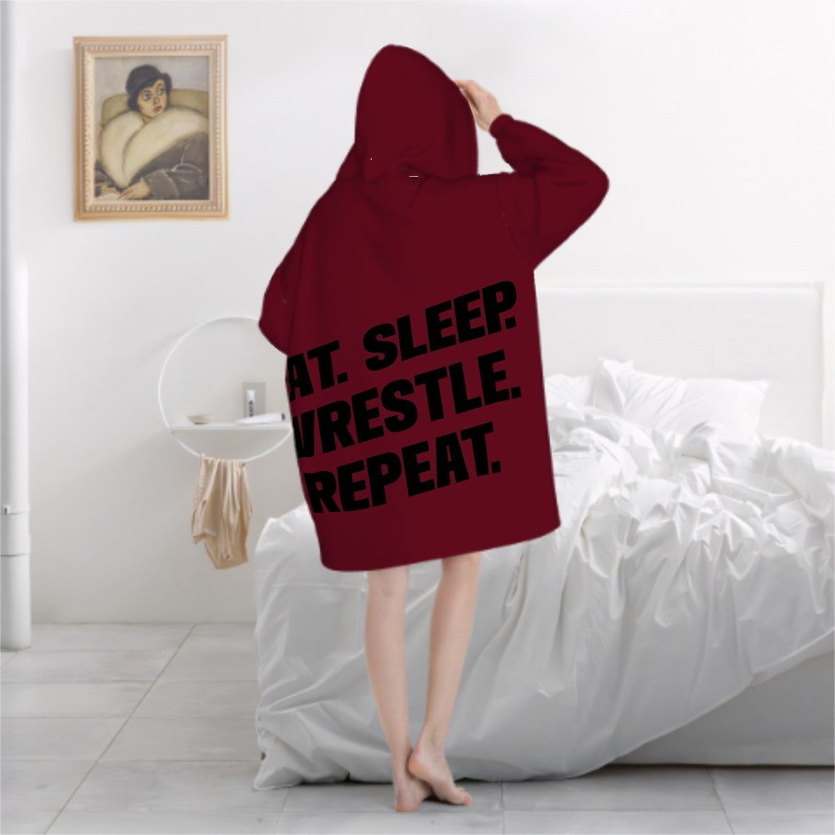 Adult Blanket Hoodie Tornadoes Wrestle