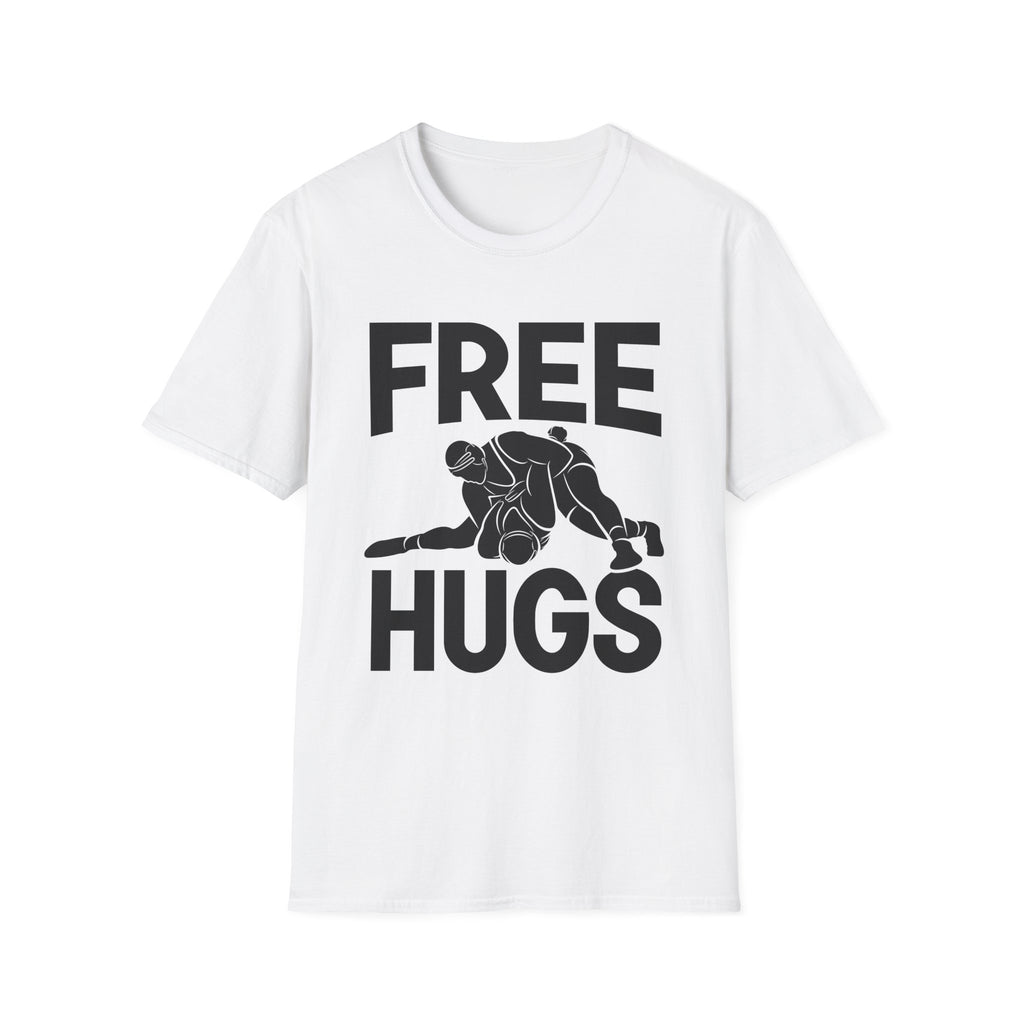 Free Hugs T-Shirt — Playful Graphic Tee with Hugging Illustration