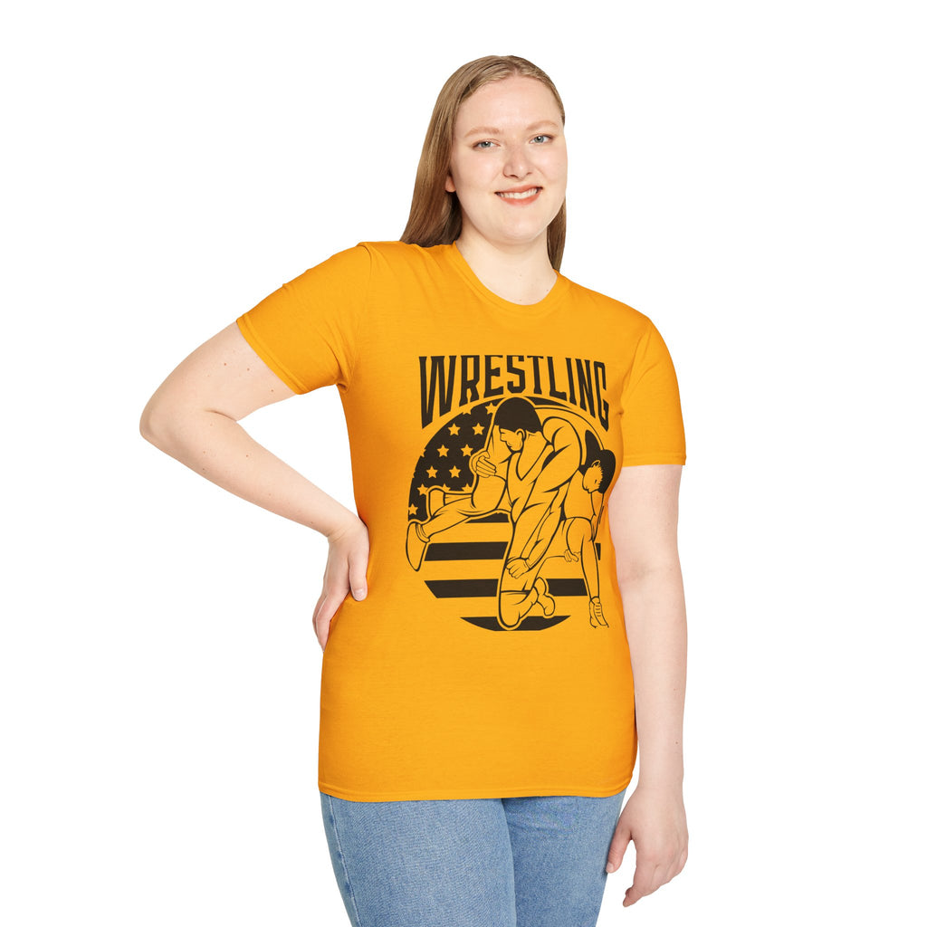 Wrestling T-Shirt — USA Flag Grapplers Graphic Tee