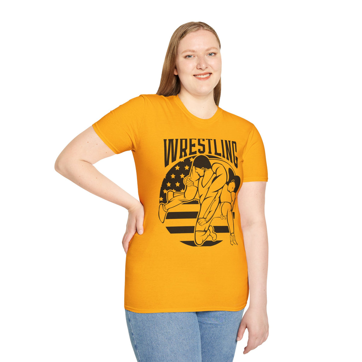 Wrestling T-Shirt — USA Flag Grapplers Graphic Tee