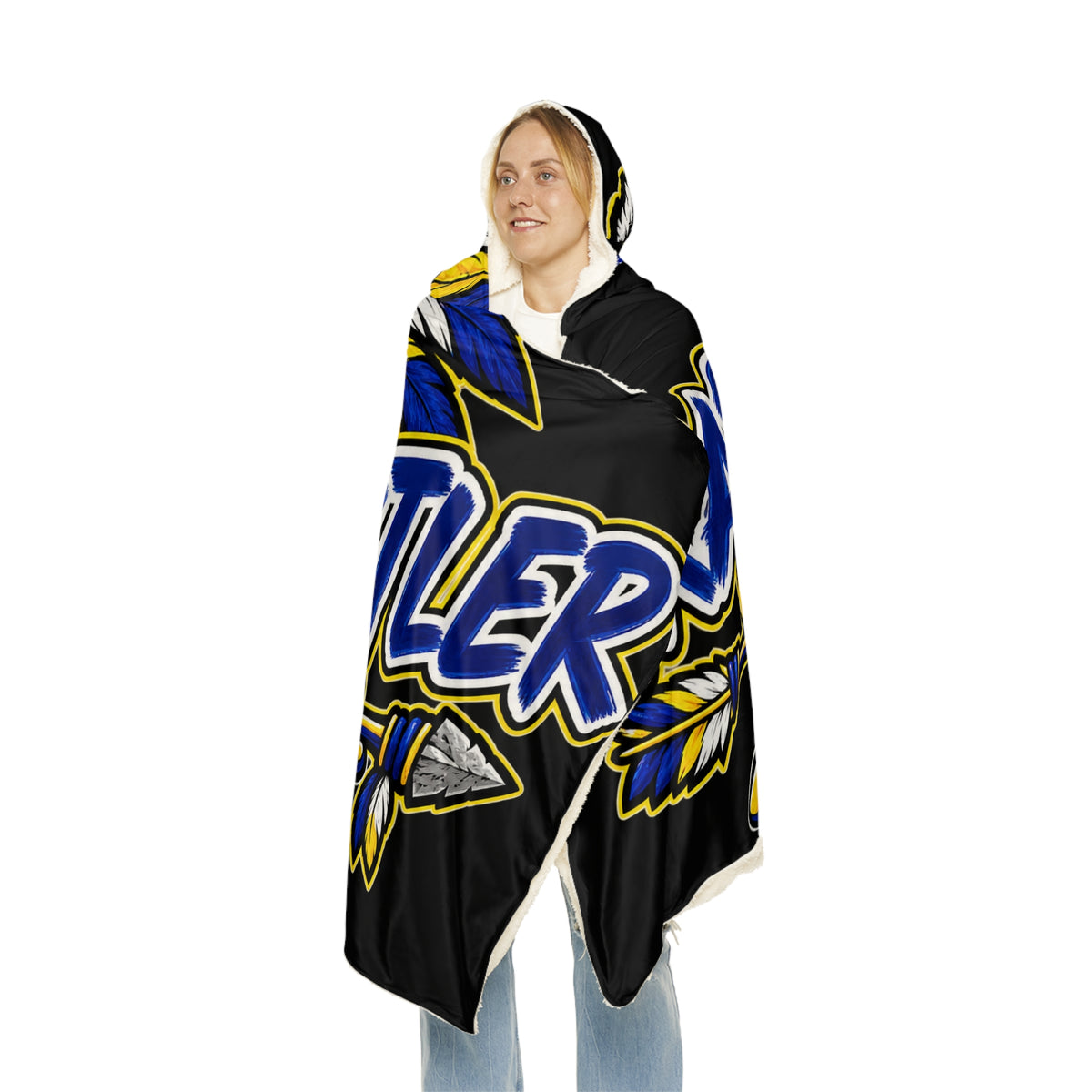 Arapaho-Butler Indians Snuggle Blanket - Team Logo Hooded Throw
