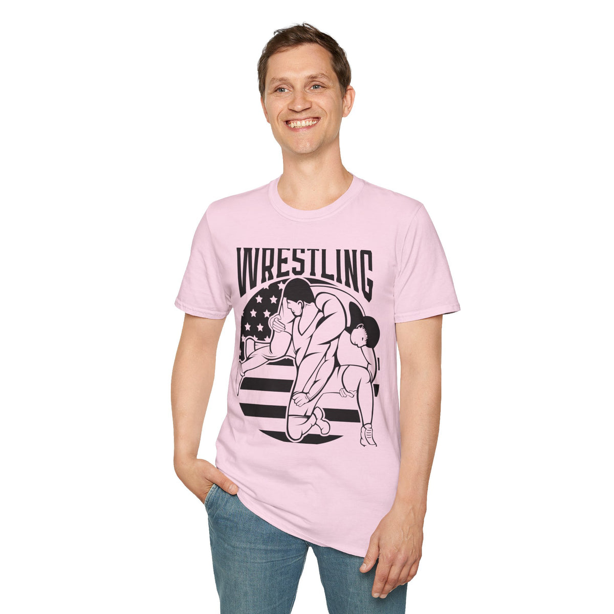 Wrestling T-Shirt — USA Flag Grapplers Graphic Tee