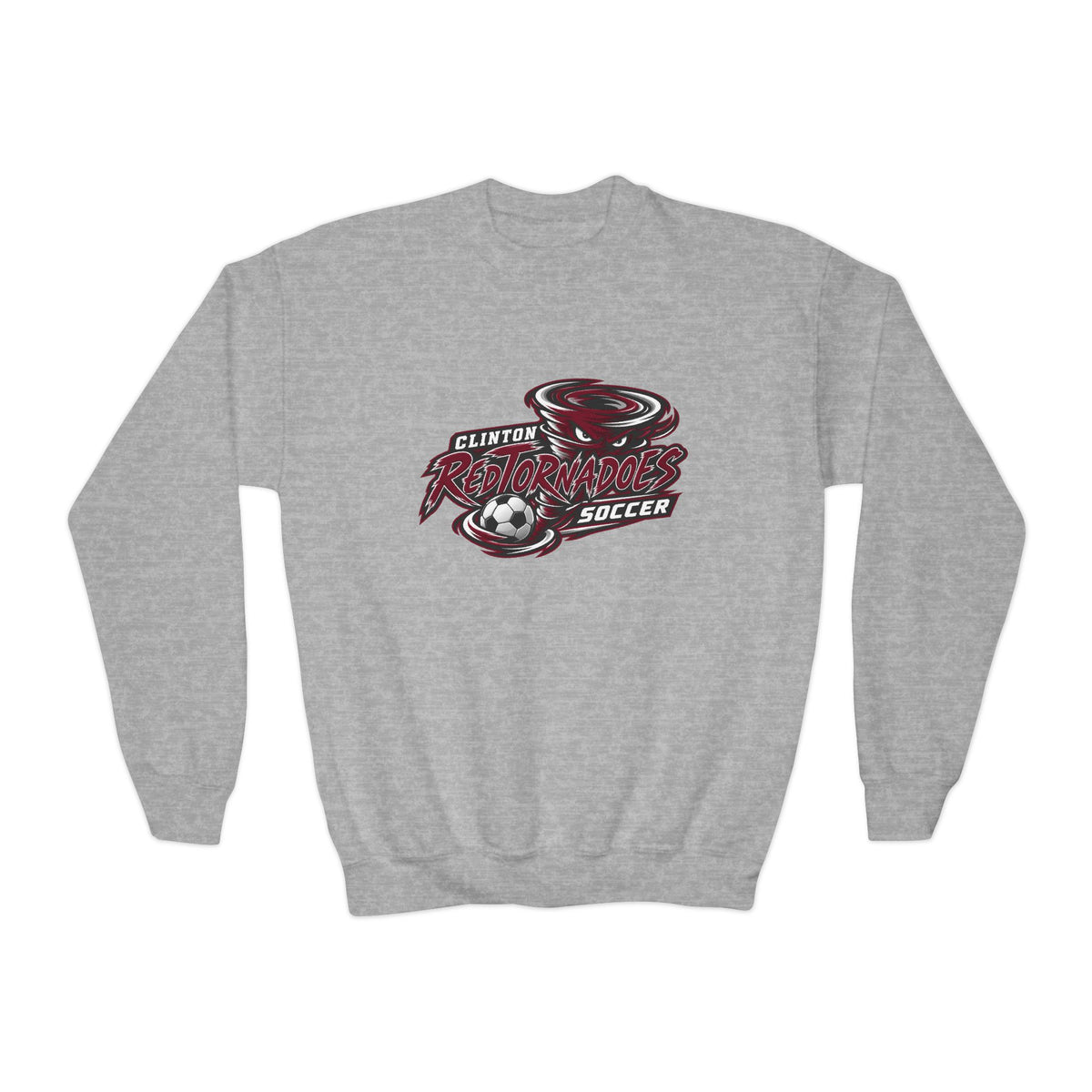 Youth Soccer Crewneck Sweatshirt — Elkhart Tornadoes Team Graphic
