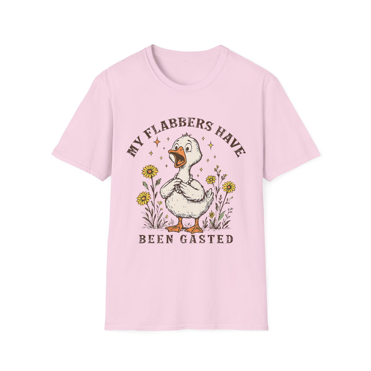 Graphic T-Shirt — "My Flabbers Have Been Gasted" Cute Duck Illustration