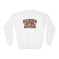 Youth Crewneck Sweatshirt — 'Mama's Boys' Leopard Floral Graphic