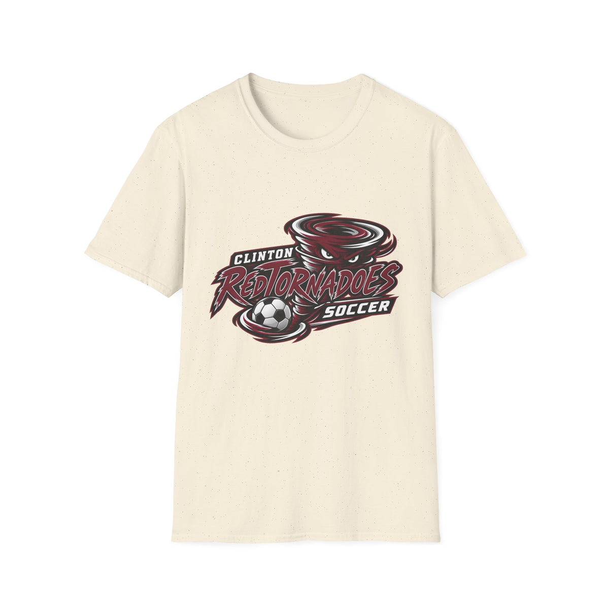 Red Tornadoes Soccer T-Shirt — Clinton Team Logo Tee