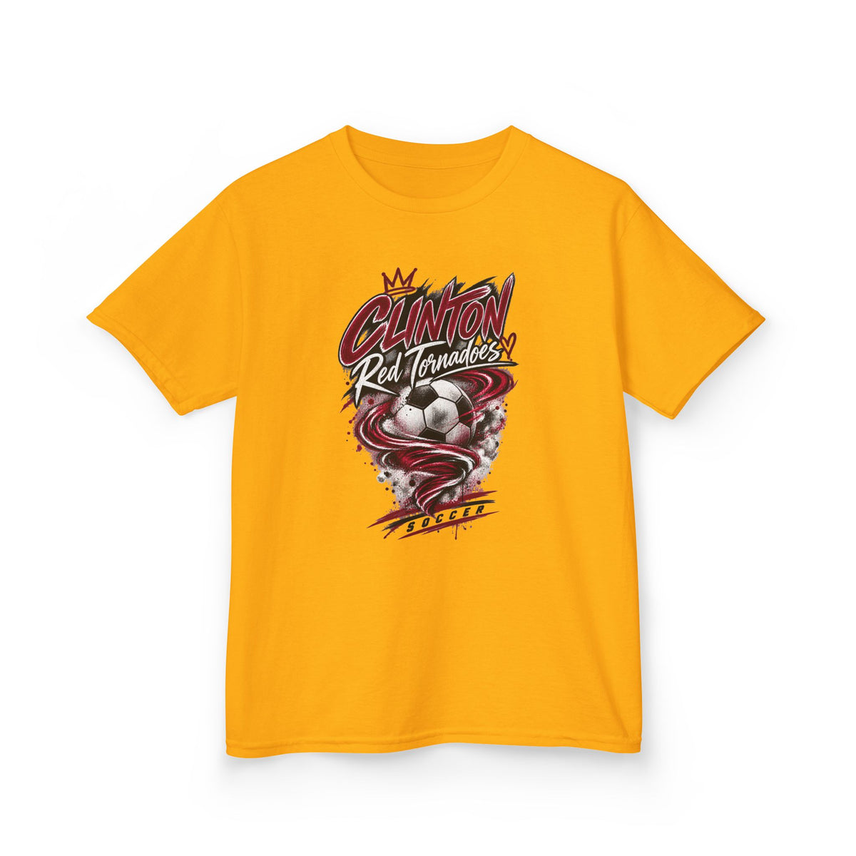 Kids Soccer T-Shirt — Cardinal Red Tornados Team Design