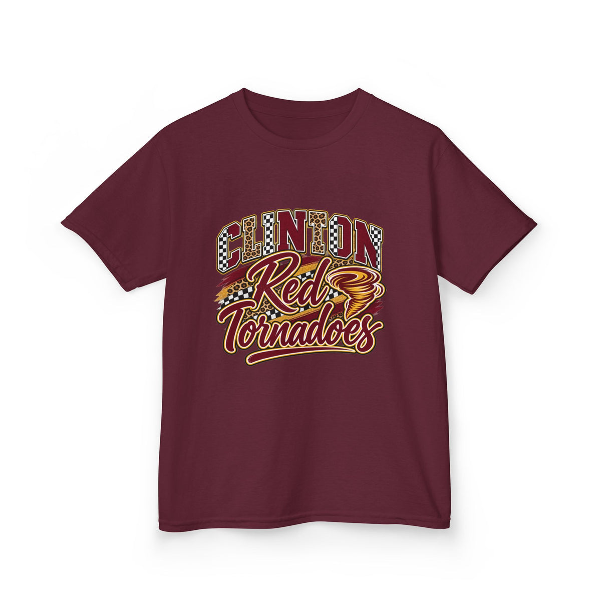 Clinton Red Tornadoes Kids Tee — Youth School Spirit Shirt