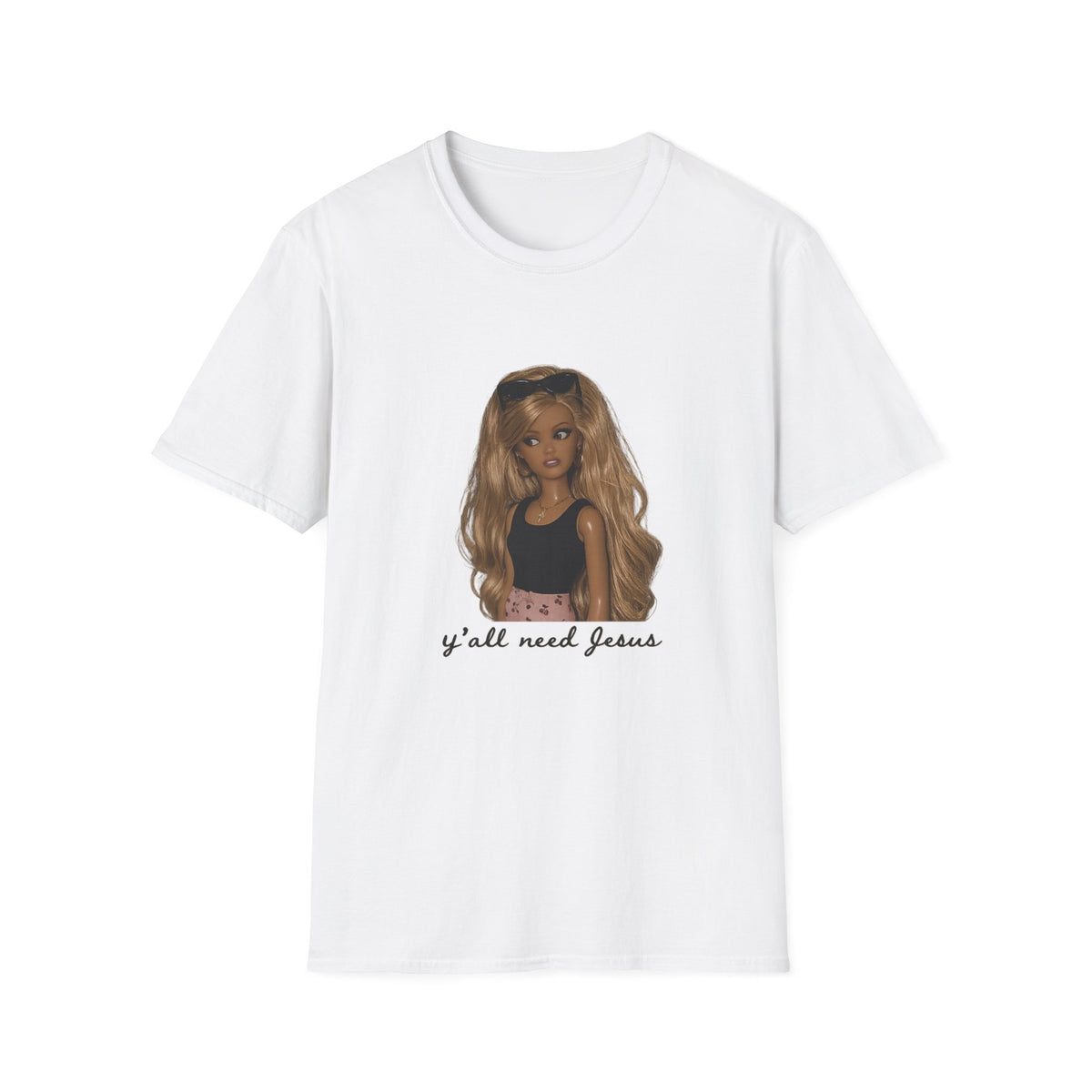 Barbie Doll Graphic Tee — 'y'all need Jesus' Casual Statement Shirt