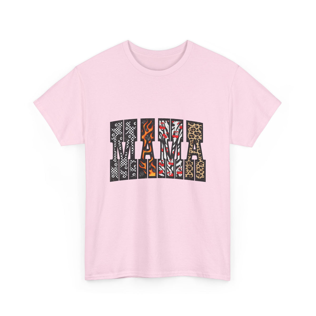 Mama Leopard & Tiger Print Tee — Bold Animal Pattern Mother's Day Shirt