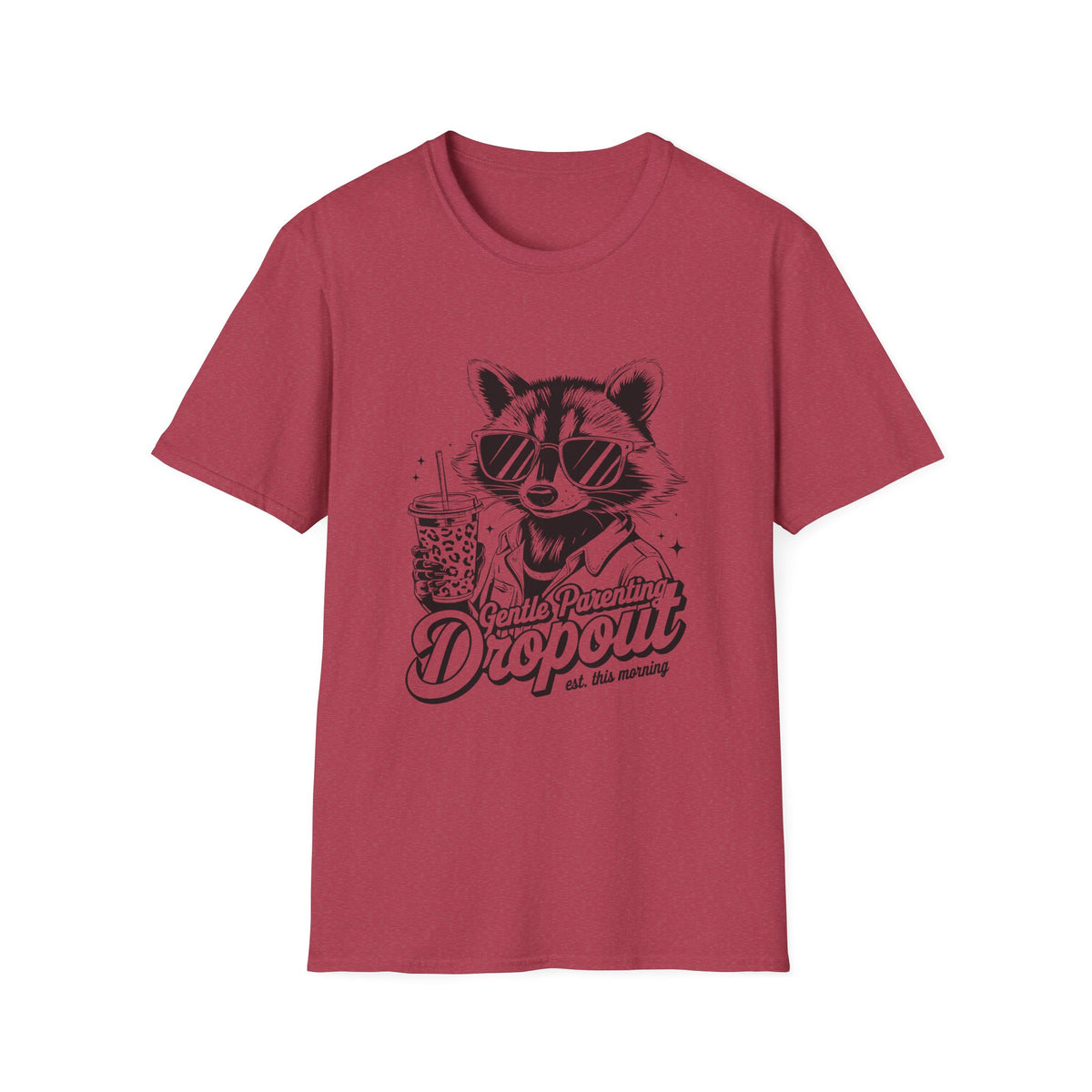 Raccoon with Sunglasses T-Shirt — Cute Retro 'Dropout' Graphic Tee