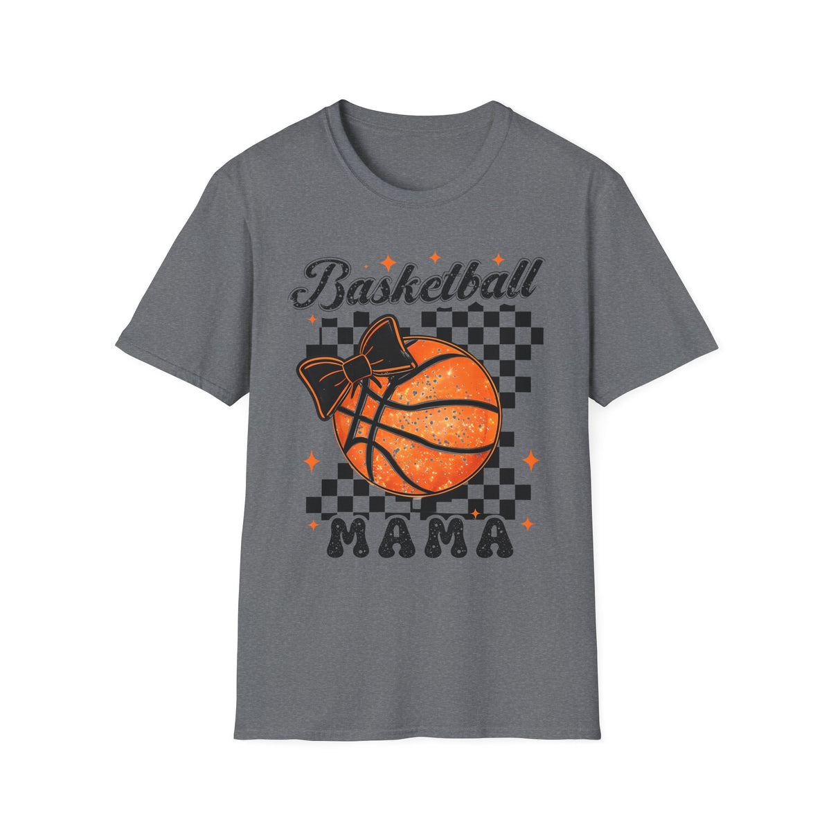 Basketball Mama T-Shirt — Retro Checkered Basketball Design