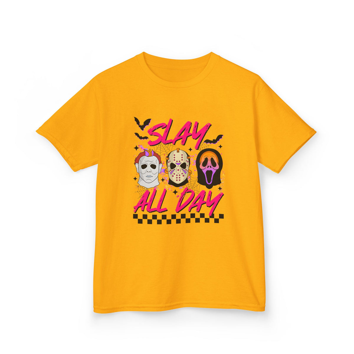 Kids Tee — 'Slay All Day' Halloween Mask Graphic