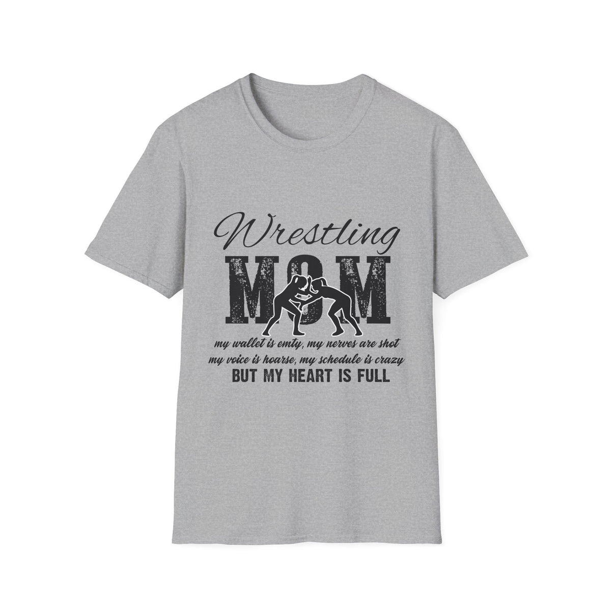 Wrestling Mom T‑Shirt — Distressed Sports Mom Tee