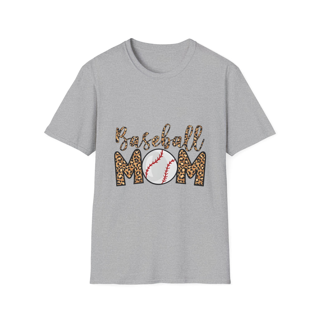 Baseball Mom Leopard Print T-Shirt — Baseball Mom Tee with Baseball Graphic