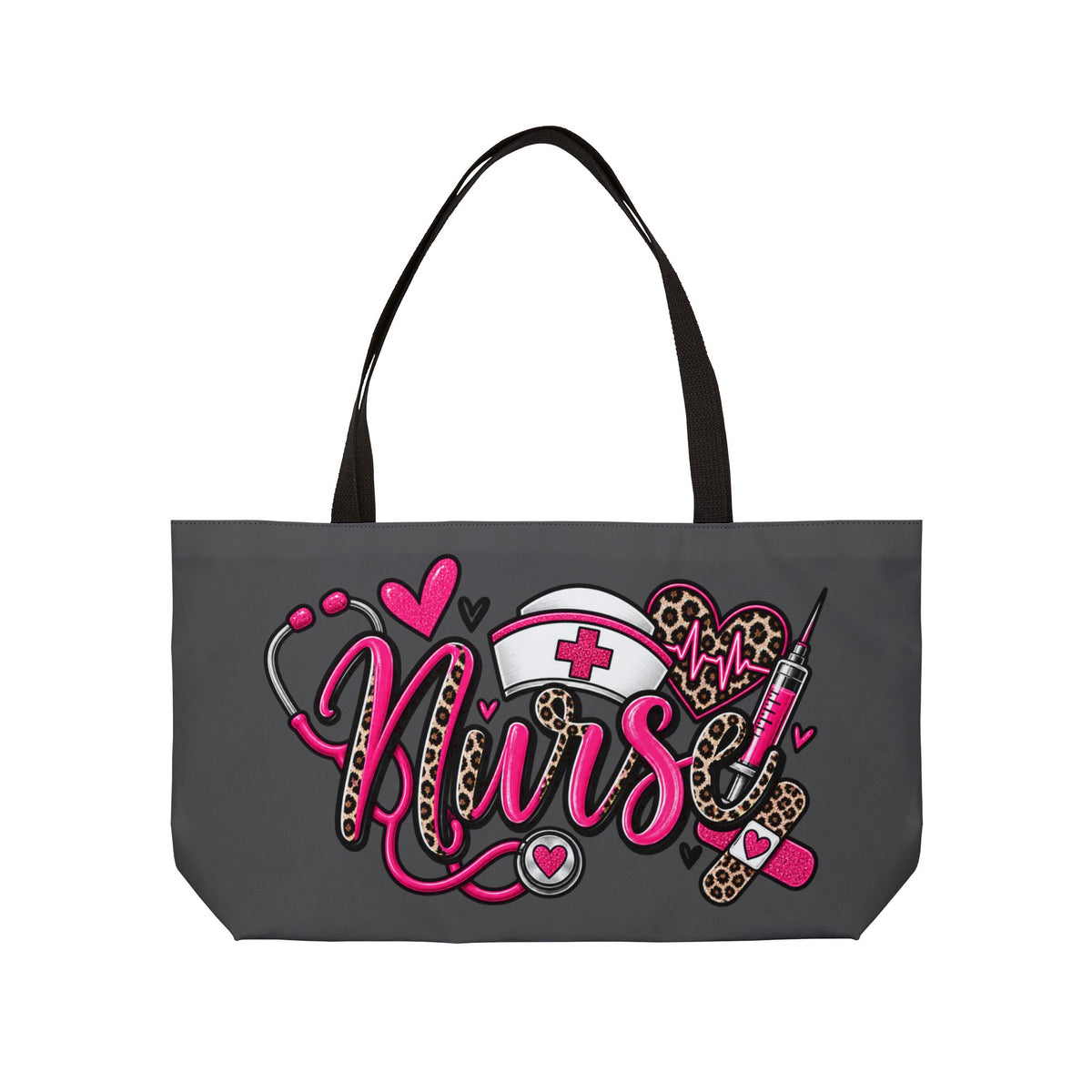 Nurse Weekender Tote Bag — Cute Leopard Print Nursing Travel Bag