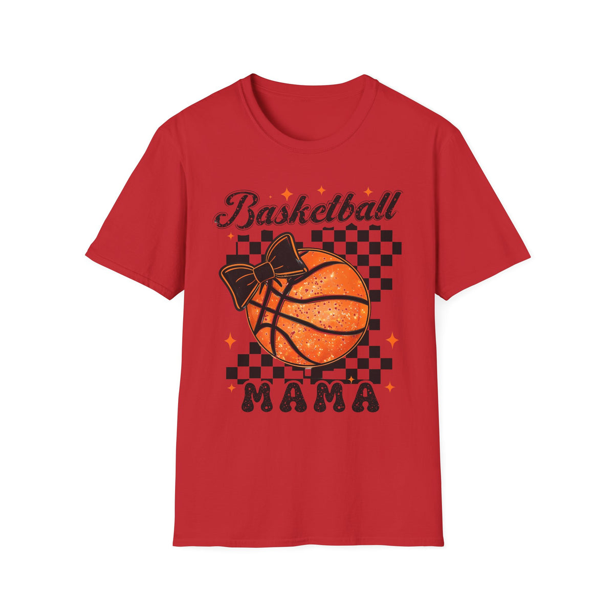 Basketball Mama T-Shirt — Retro Checkered Basketball Design